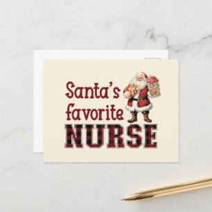 Cartes Pour Fêtes Annuelles Père Noël Favorite Nurse, Noël merci