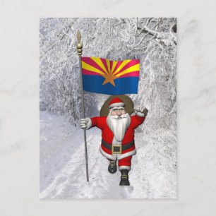Cartes Pour Fêtes Annuelles Père Noël Festive Avec L'Enseigne De L'Arizona