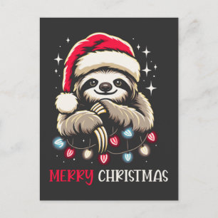 Cartes Pour Fêtes Annuelles Père Noël fête de Noël Sloth