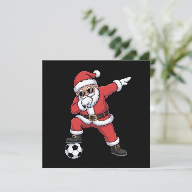 Cartes Pour Fêtes Annuelles Père Noël Football Dabbing Père Noël Cadeau Noël (Debout devant)