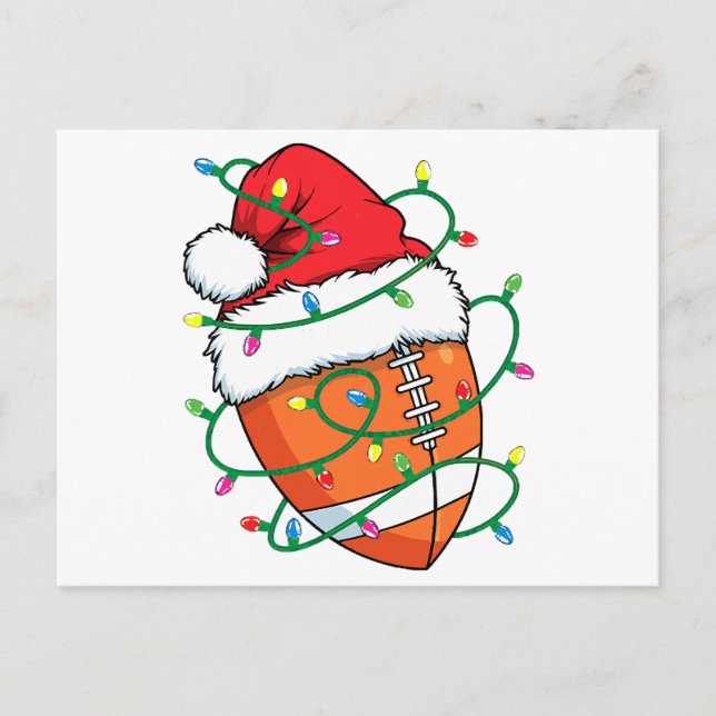 Cartes Pour Fêtes Annuelles Père Noël Football Sports Ball Hommes garçons Noël (Devant)