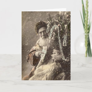 Cartes Pour Fêtes Annuelles Père Noël - France début des années 1900 #X041