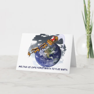 Cartes Pour Fêtes Annuelles Père Noël fuit la Terre Le changement climatique f
