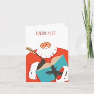 Cartes Pour Fêtes Annuelles Père Noël Fun Cartoon Noël Liste de nouveauté Géan