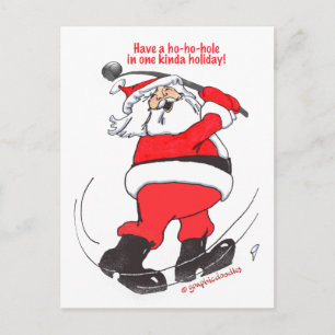 Cartes Pour Fêtes Annuelles père Noël golfing cadeaux de Noël.