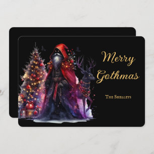 Cartes Pour Fêtes Annuelles Père Noël Gothique Sombre Et Rennes Noël