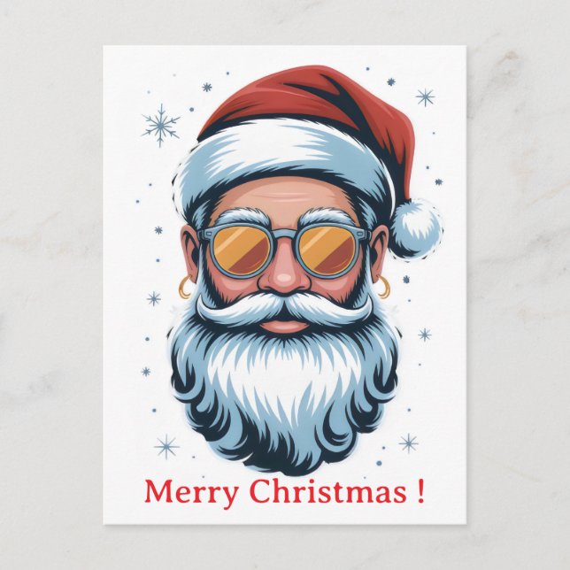 Cartes Pour Fêtes Annuelles Père Noël hipster  (Devant)