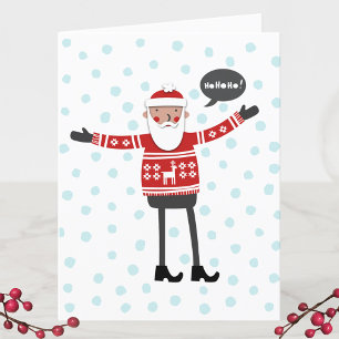 Cartes Pour Fêtes Annuelles Père Noël hipster