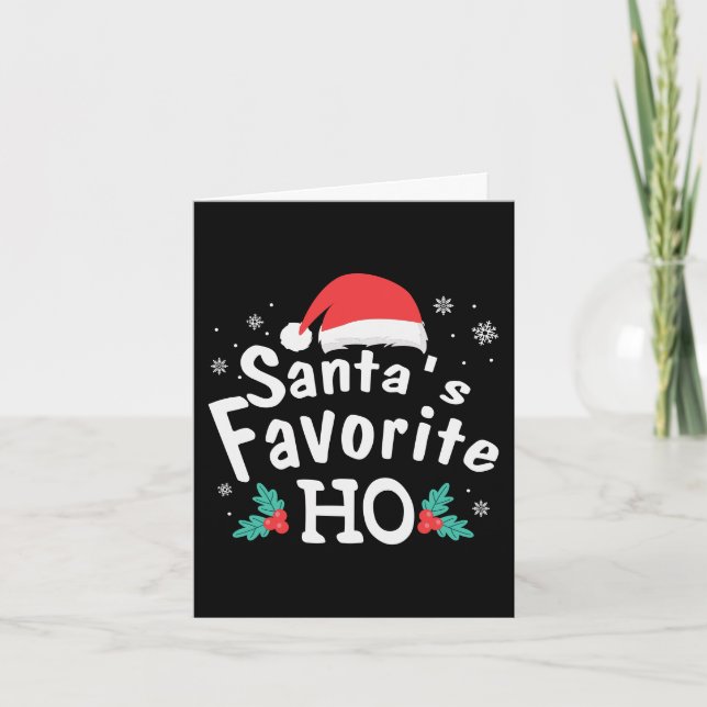 Cartes Pour Fêtes Annuelles Père Noël - Ho favori | Naughty Noël Humour (Devant)