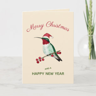 Cartes Pour Fêtes Annuelles père Noël Hummingbird