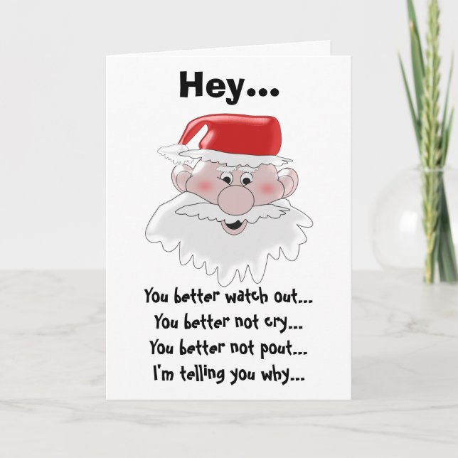Cartes Pour Fêtes Annuelles Père Noël Humour Noël (Devant)