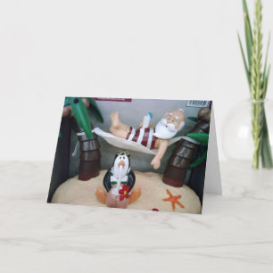 CARTES POUR FÊTES ANNUELLES PÈRE NOËL IN HAMMOCK
