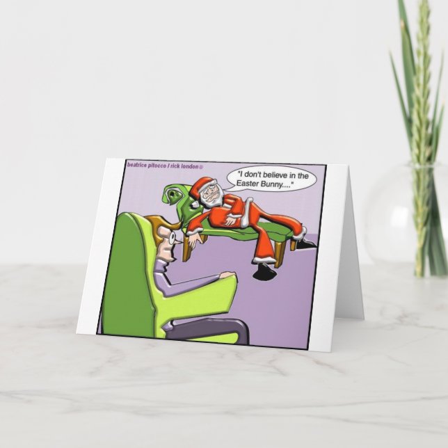 Cartes Pour Fêtes Annuelles Père Noël In Therapy Drôle cadeaux de Noël et Tee  (Devant)