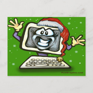 Cartes Pour Fêtes Annuelles Père Noël informatique