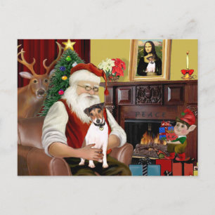 Cartes Pour Fêtes Annuelles Père Noël Jack Russell Terrier