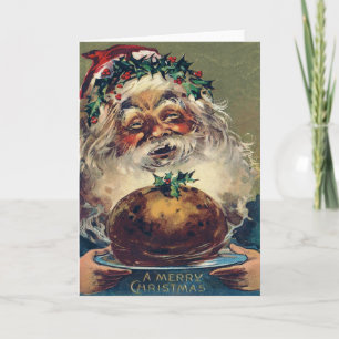 Cartes Pour Fêtes Annuelles Père Noël Jambon Holly