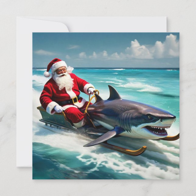 Cartes Pour Fêtes Annuelles Père Noël Jaws (Devant)