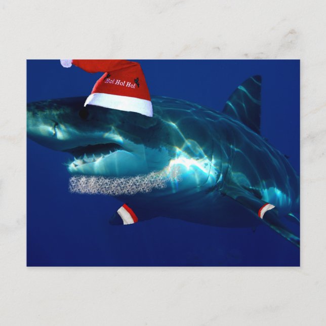 Cartes Pour Fêtes Annuelles Père Noël Jaws (Devant)