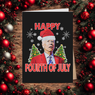 Cartes Pour Fêtes Annuelles Père Noël Joe Biden Joyeux 4 juillet Noël drôle
