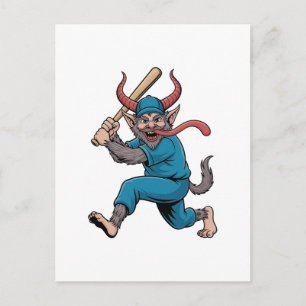 Cartes Pour Fêtes Annuelles Père Noël jouant au baseball Joueur de baseball de