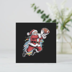 Cartes Pour Fêtes Annuelles Père Noël jouant au football américain Noël 