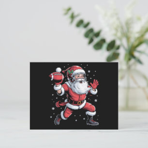 Cartes Pour Fêtes Annuelles Père Noël Jouant au football américain Noël