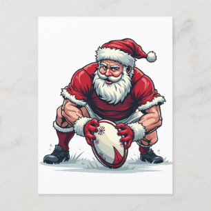 Cartes Pour Fêtes Annuelles Père Noël jouant au football Fantasy Noël Joueur