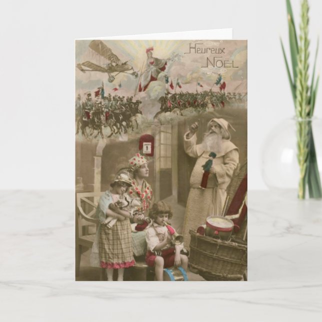 Cartes Pour Fêtes Annuelles Père Noël - jouets - avion - France WWI #X039 (Devant)