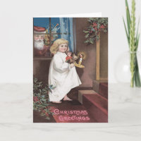 Père Noël Jouets Petite Fille Mignonne Houx