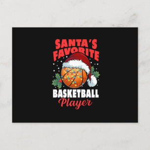 Cartes Pour Fêtes Annuelles Père Noël Joueur de basket-ball favori Pajam de No
