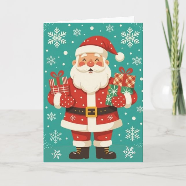 Cartes Pour Fêtes Annuelles Père Noël joyeux (Devant)