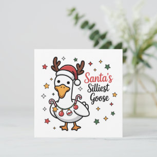 Cartes Pour Fêtes Annuelles Père Noël Joyeux Canard de Noël Drôle Mignon 