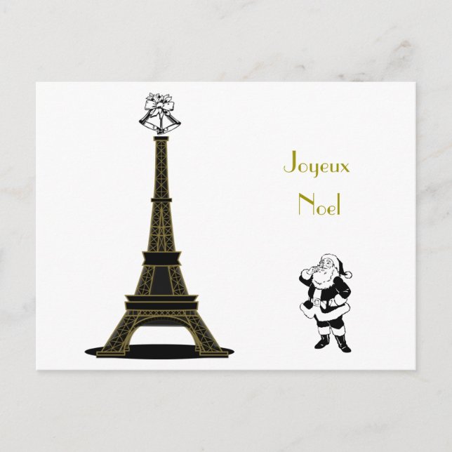 Cartes Pour Fêtes Annuelles Père Noël Joyeux Noel Paris (Devant)