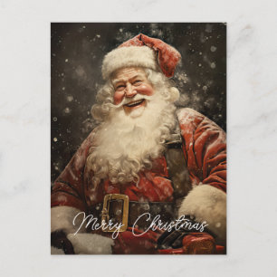 Cartes Pour Fêtes Annuelles Père Noël joyeux vintage Noël vacances