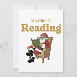 Cartes Pour Fêtes Annuelles Père Noël lisant