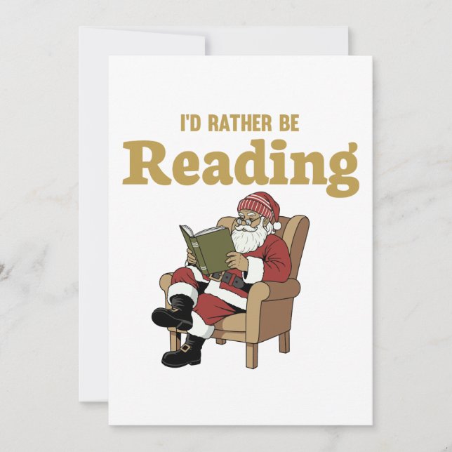 Cartes Pour Fêtes Annuelles Père Noël lisant (Devant)