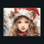 Cartes Pour Fêtes Annuelles Père Noël Little Helper<br><div class="desc">Joli petit elfe - Père Noël aide dans son chapeau de Père Noël rouge et blanc décoré</div>
