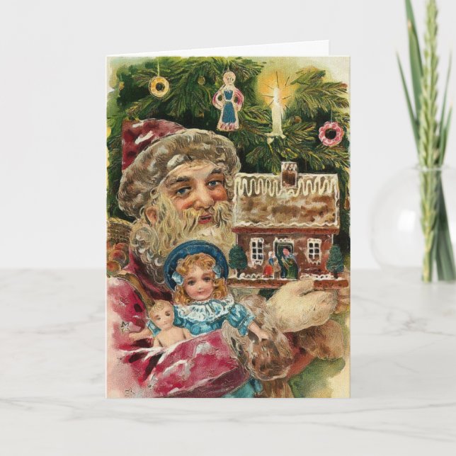 Cartes Pour Fêtes Annuelles Père Noël magique (Devant)
