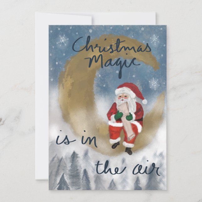 Cartes Pour Fêtes Annuelles Père Noël magique de Noël (Devant)