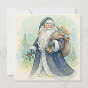 Cartes Pour Fêtes Annuelles Père Noël Magique Vintage avec Cadeaux 