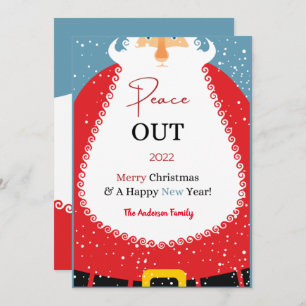 Cartes Pour Fêtes Annuelles père Noël Mask Peace Out 2022 Funny Christmas Holi