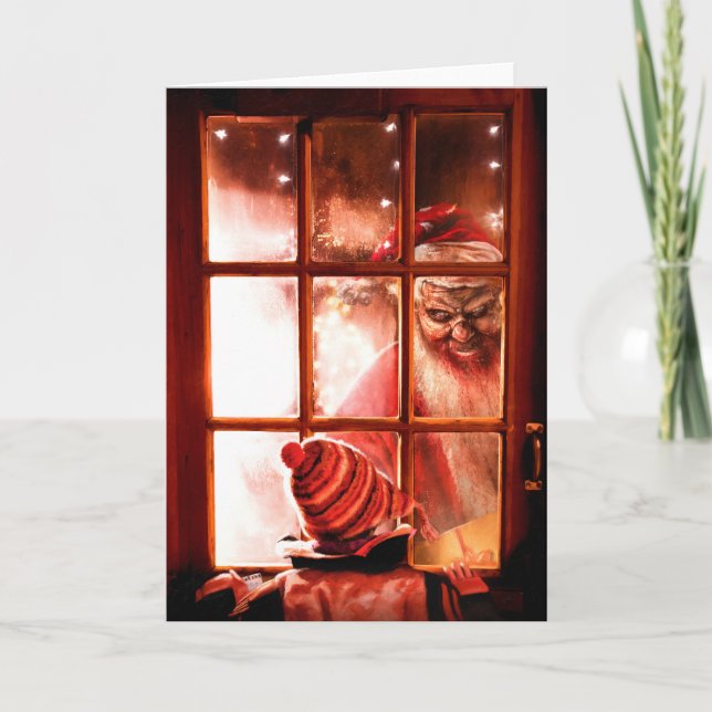 Cartes Pour Fêtes Annuelles Père Noël mauvais (Devant)