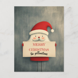 Cartes Pour Fêtes Annuelles Père Noël mignonne et souriante avec un message de