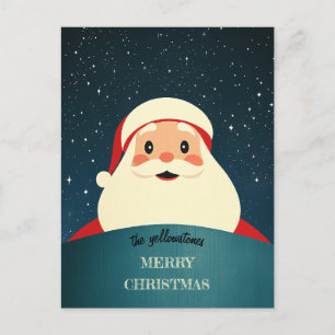 Cartes Pour Fêtes Annuelles Père Noël mignonne et souriante avec un message de