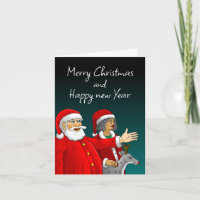 Père Noël, Mme Claus et Rudolph le renne