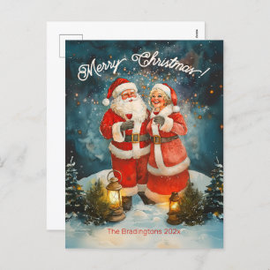Cartes Pour Fêtes Annuelles Père Noël Mme Claus Joyeux Noël