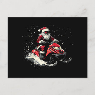 Cartes Pour Fêtes Annuelles Père Noël Motoneige Motor Sled Noël drôle de Noël