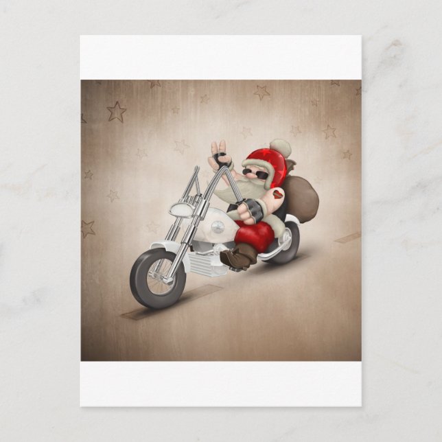 Cartes Pour Fêtes Annuelles Père Noël motorisé (Devant)