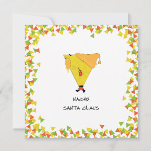 Cartes Pour Fêtes Annuelles Père Noël Nacho avec chips