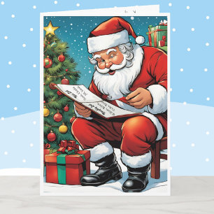 Cartes Pour Fêtes Annuelles Père Noël Naughty & Nice Liste Ajouter des noms No